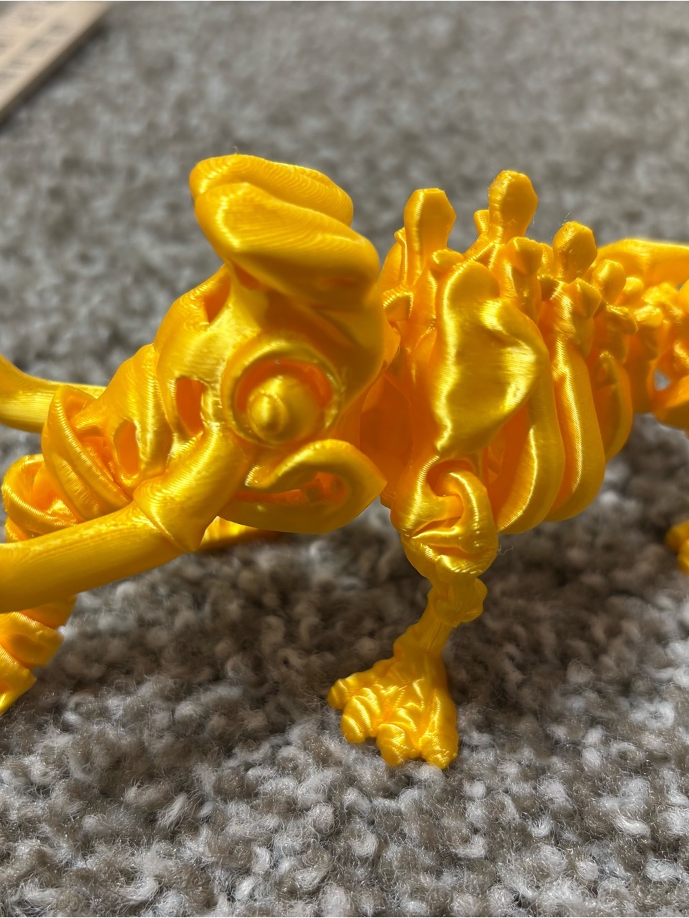 Yellow 3D Printed elephant Toy